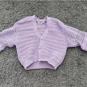 Beautiful pruple Zara sweater cardigan with button downs